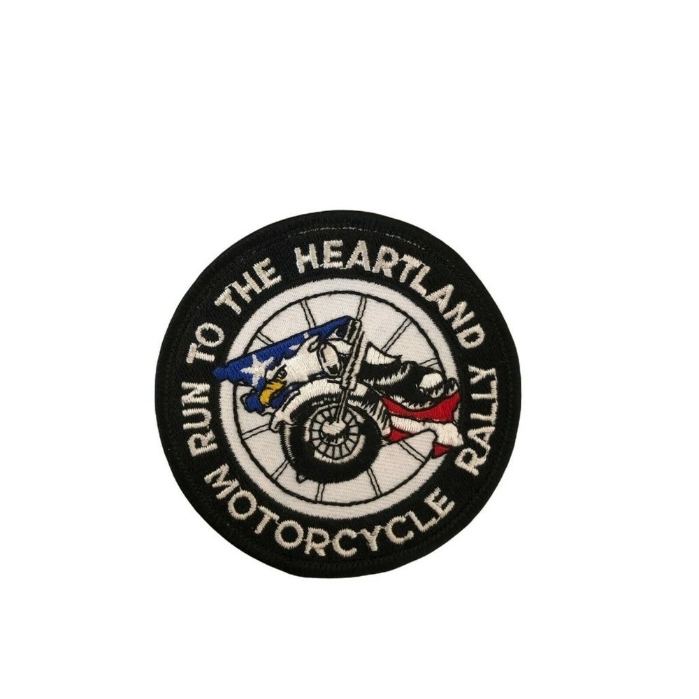 Motorcycle Sew On Patch Eagle on Motorcycle Design Embroidered